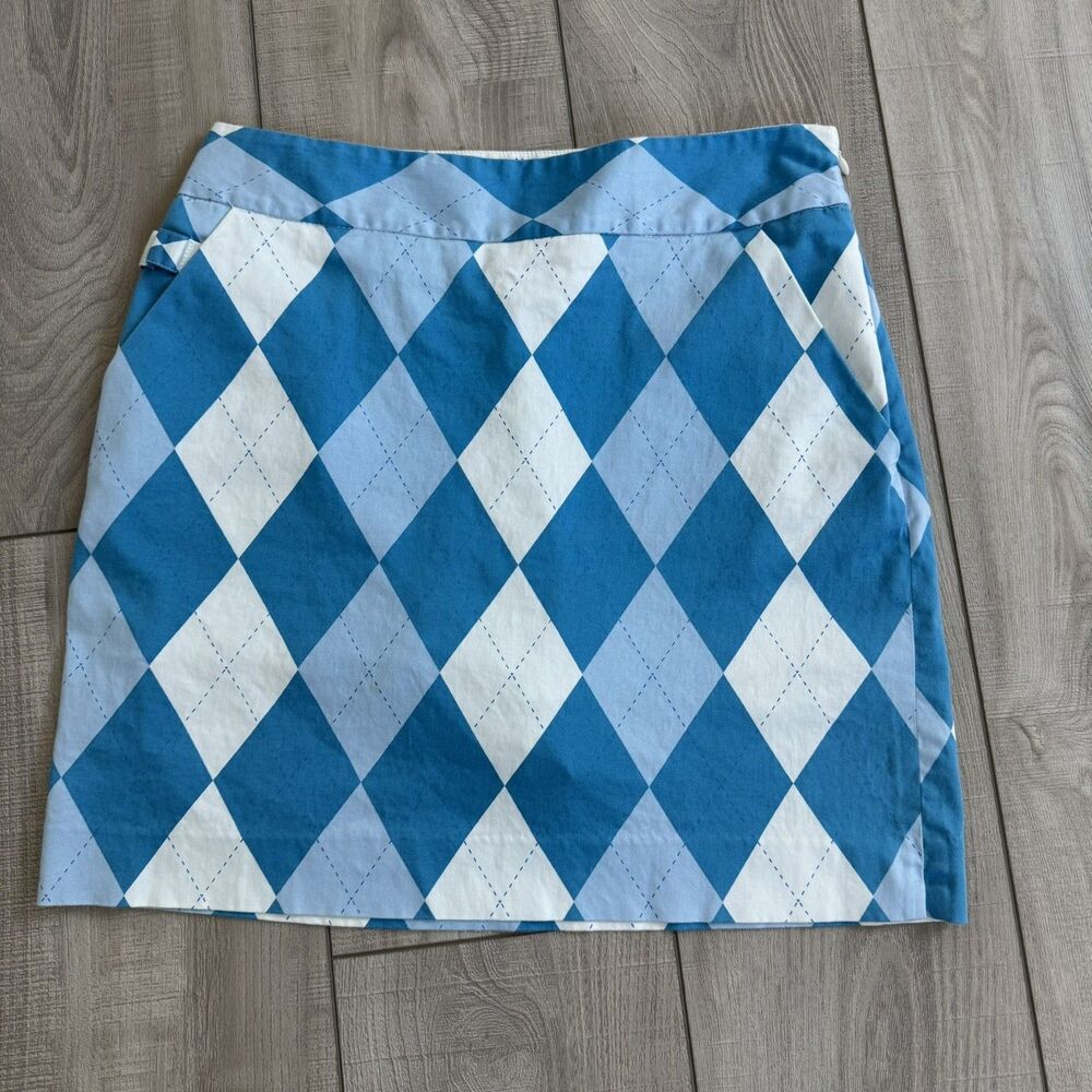 Royal & Awesome Golf Skirt Skort Women 8, Old Tom's Blue Diamond Argyle